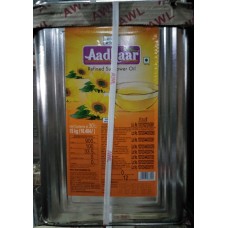 Aadhaar refined Sun flower oil 15kg Tin 