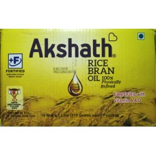 Akshath  Rice Bran Refined Oil 1L x 10 Pouch 