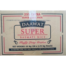Daawat  Super Basmati Rice 1kg x 25pkt or Box (Min ord 2 Box)
