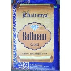 Rathnam Gold Sona Masoori Raw Rice 1yr Old 26 kg (Min Ord 4 Bag)