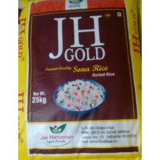 J H Gold Raw Rice Sona Masoori 1yr old 26 kg  (min ord 4 bag)
