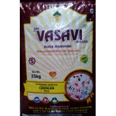 Vasavi Sonamasoori Raw Rice 1yr Old 26 kg (min order 4 bag)