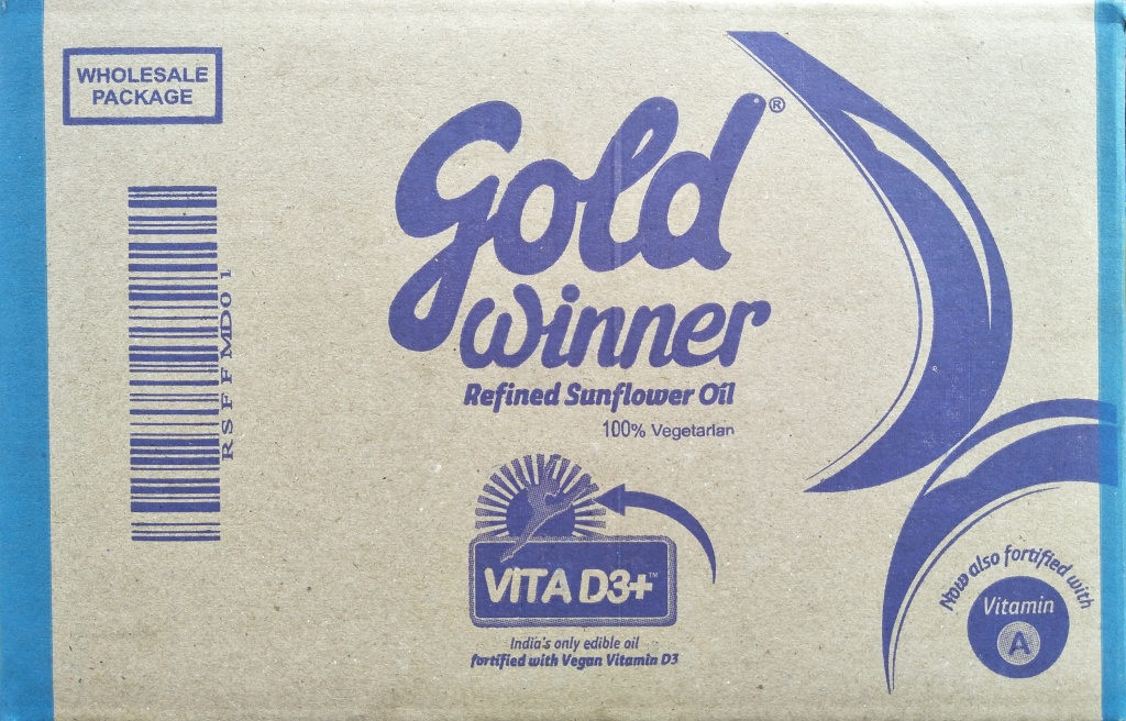 Gold Winner Refined Sun flower OIL 1L  x 10 Pouch = Box